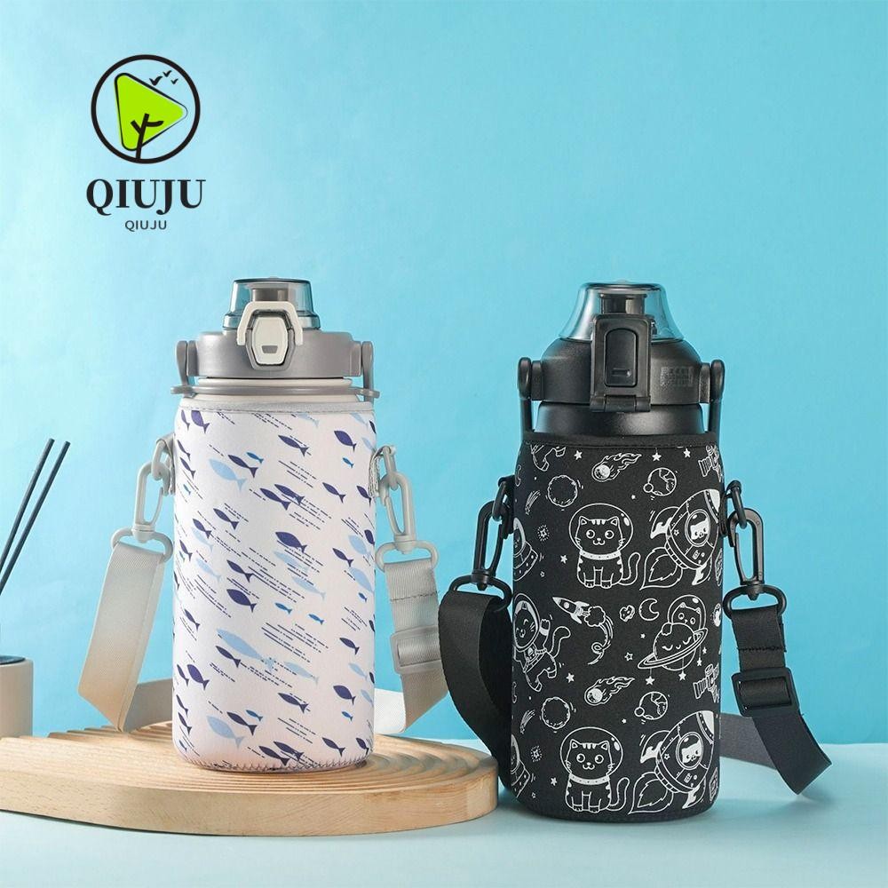 Qiuju ปลอกถ้วยสูญญากาศแบบพกพาพร้อมสายคล้องสําหรับ 1300/1700ml Sport Camping อุปกรณ์เสริมถ้วย
