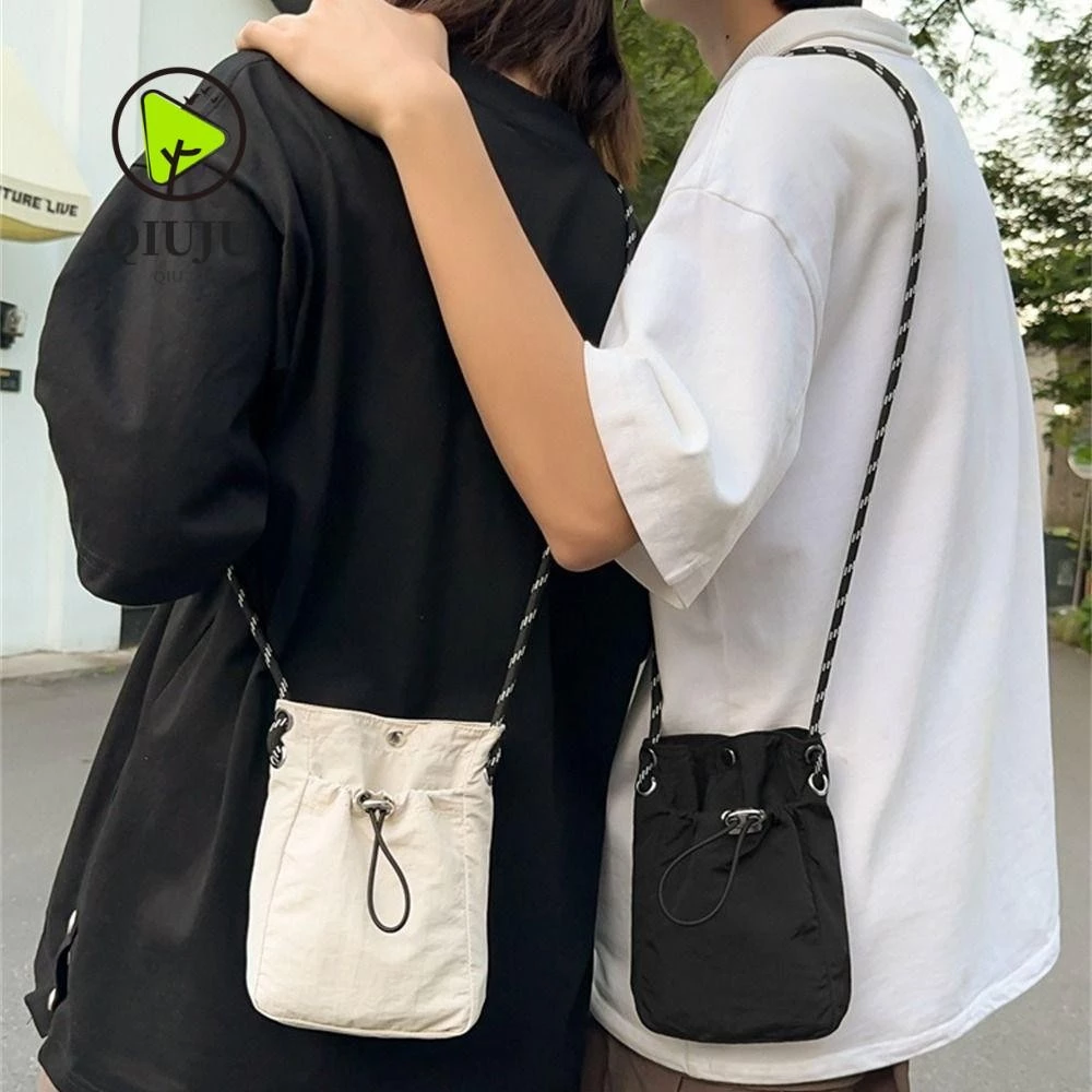 ชิวจู กระเป๋าสะพายข้างสะพายข้าง,กระเป๋า ผู้สื่อสาร สีทึบน้ําหนักเบา,แฟชั่นผ้าใบ สิริ สไตล์มินิมอลสําหรับกลางแจ้ง