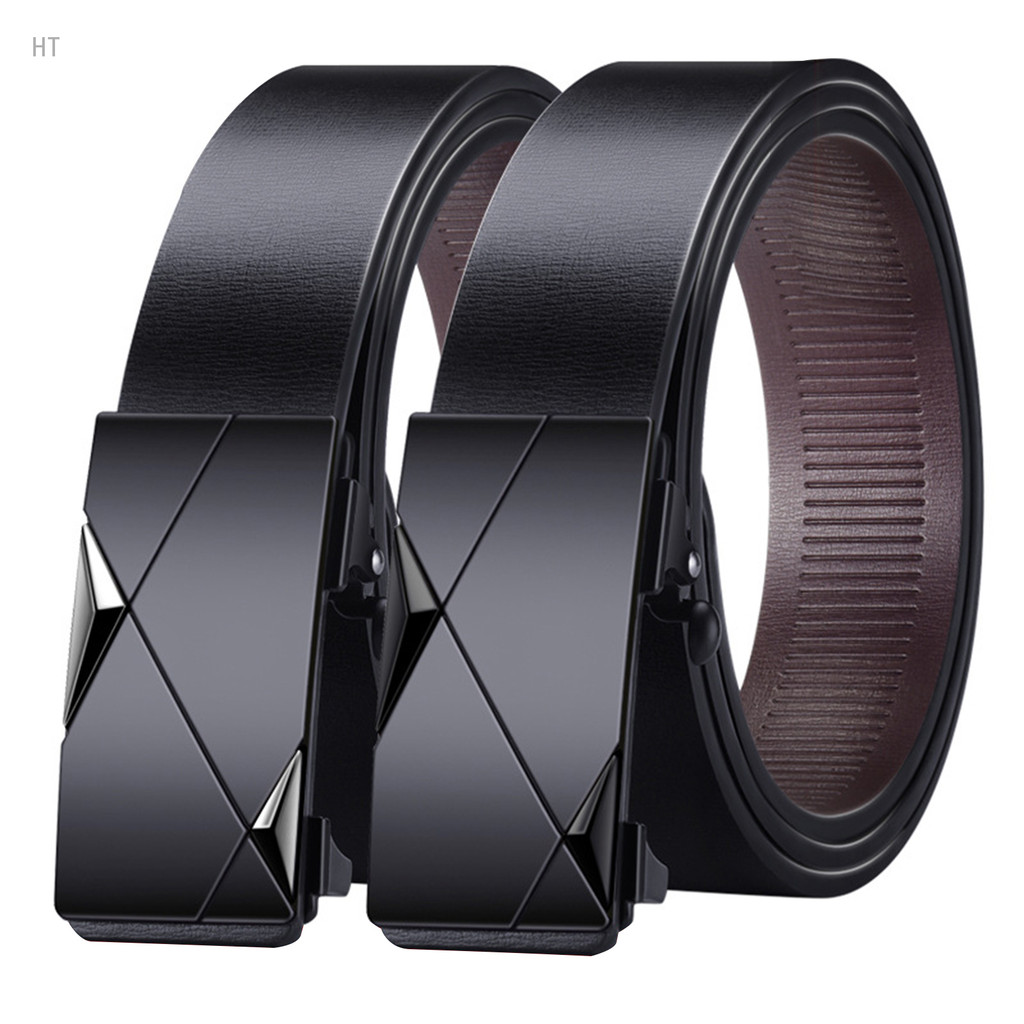 ผู้ชายแฟชั่น Faux PU เข็มขัดหนังเข็มขัดหัวเข็มขัดอัตโนมัติทํางานธุรกิจ PU สายกางเกงยีนส์เข็มขัดสําหรับชาย