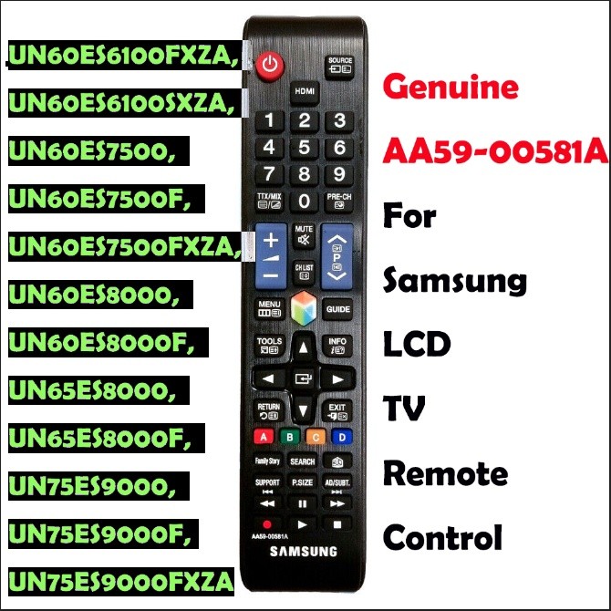 SAMSUNG รีโมทคอนโทรล AA59-00581A สําหรับ Samsung LCD TV รีโมทคอนโทรล UN60ES8000 UN60ES8000F UN32EH53