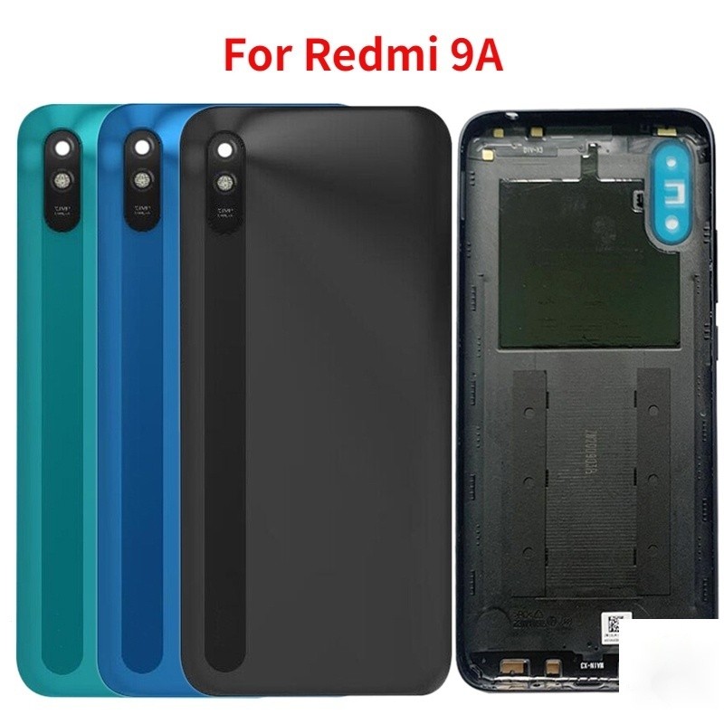 Tweethoathng necker (Back Cover) สําหรับ Xiaomi Redmi 9A แบตเตอรี่ฝาครอบด้านหลังประตูกรณีพร้อมเลนส์กล้องเลนส์โลโก้