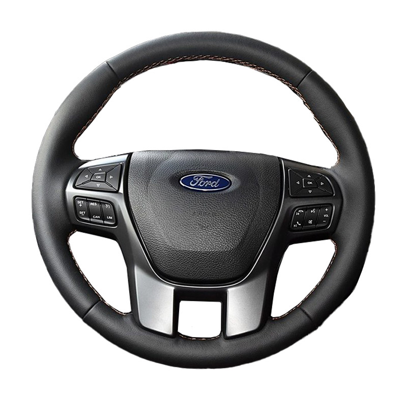 DIY ที่กําหนดเองพวงมาลัยรถสําหรับ Ford Ranger 2016-2019 Everest 2016-2019 Auto หนังเทียมพวงมาลัย Wrap