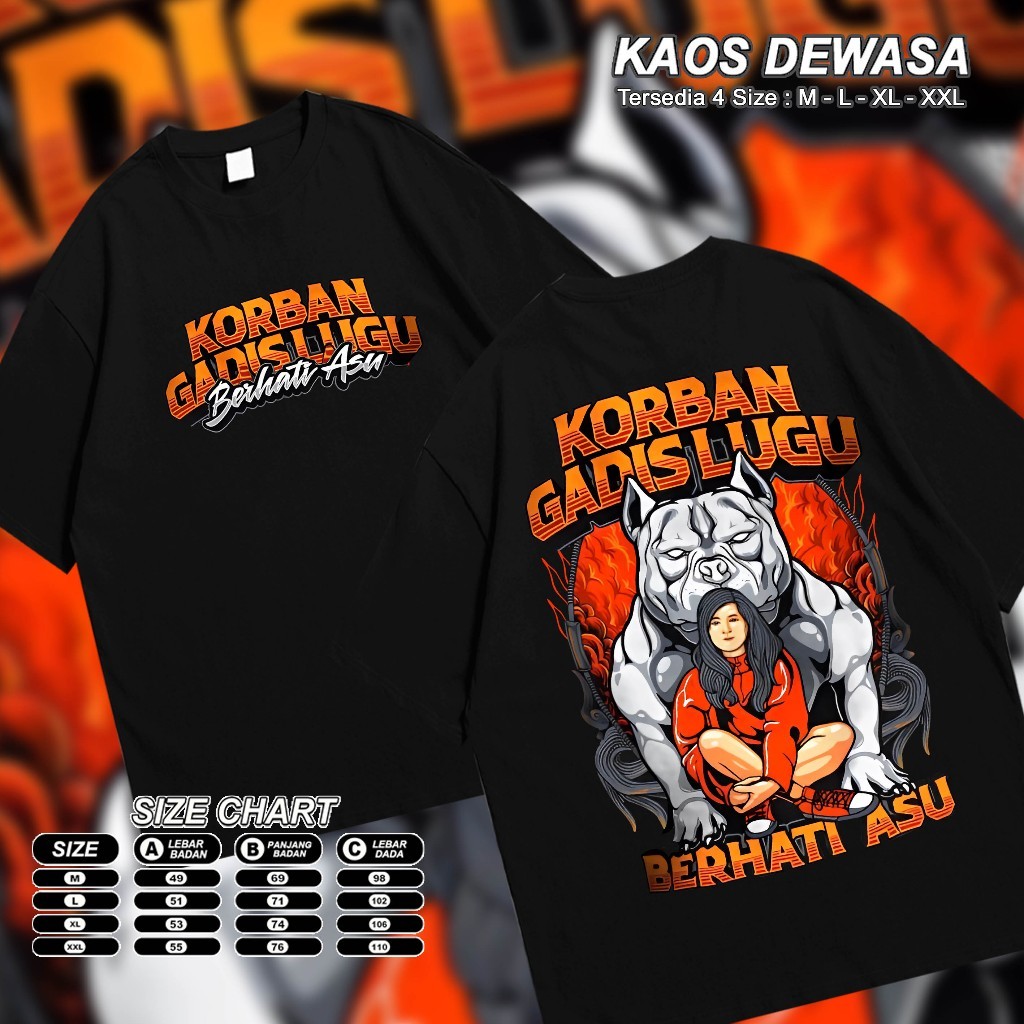 เสื้อยืด Lugu Girl Victim Be Careful / Lugu Girl Victim Distro เสื้อยืด / เสื้อผ้าผู้ชายและผู้หญิง
