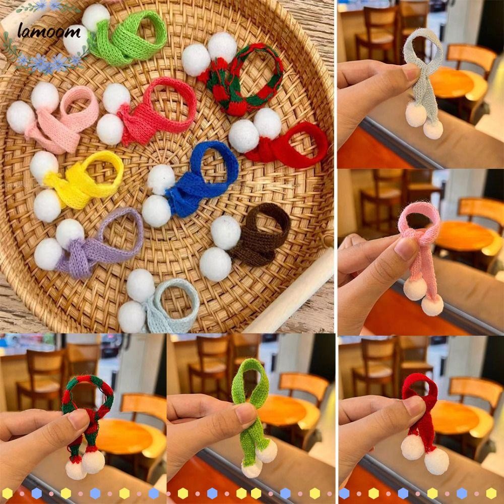ลามู ผ้าพันคอหมีน้อยหลายสีชุดลําลองตุ๊กตาคริสต์มาสผ้าพันคอแฟชั่นคุณภาพสูง ทําด้วยมือ ทําเอง ตุ๊กตาเสื้อผ้าอุปกรณ์เสริมถักผ้าพันคอสําหรับ10 ~ 15ซม.ตุ๊กตาผ้าฝ้