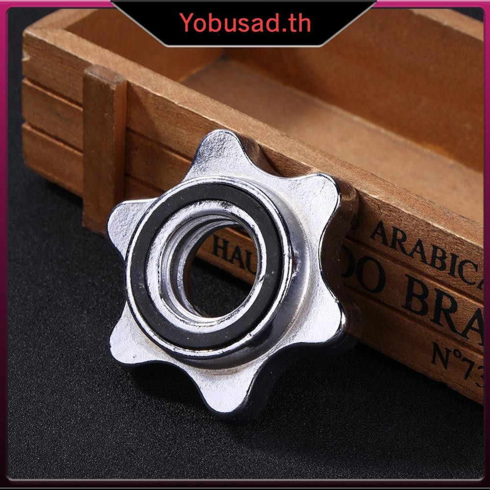 [Yobusad.th] Lifting Standard Hex Barbell Bar Solid Steel Spin-lock Dumbell Clamps