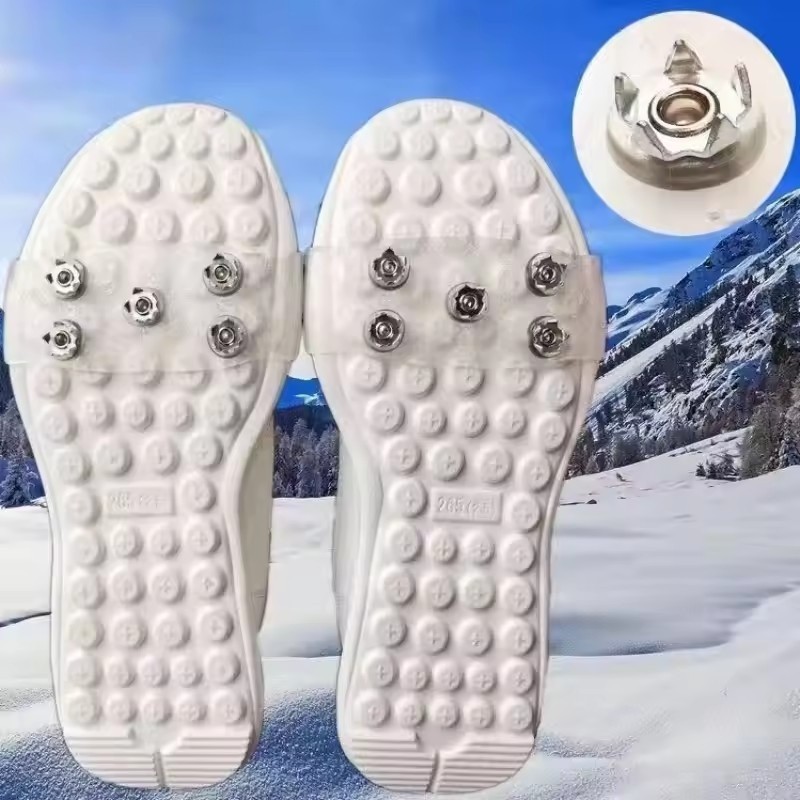 5/7 ฟัน Ice Grips Cleats - ทนต่อการสึกหรอ, Universal - Anti-Skid Ice Gripper Spike - ฝาครอบรองเท้าหิมะหนา - อุปกรณ์กลางแจ้งในฤดูหนาว - สําหรับเดินหิมะ, Camping - รูปที่ 2