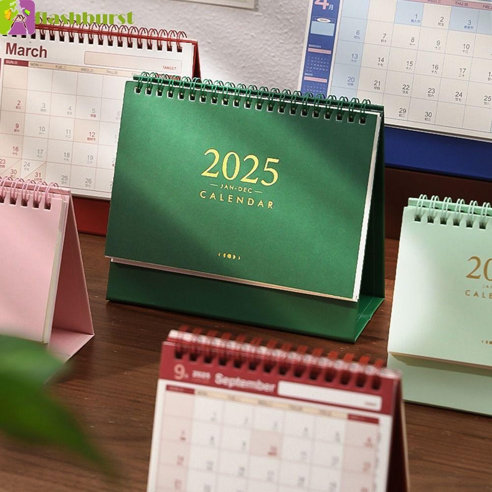 แฟลชเบิร์ต 2024-2025 ปฏิทิน, ความคิดสร้างสรรค์ 2025 ปฏิทินตั้งโต๊ะ, ตารางวางแผนกระดาษหนาแผ่นบันทึกตารางรายวันยืนพลิกปฏิทินเครื่องเขียนนัก