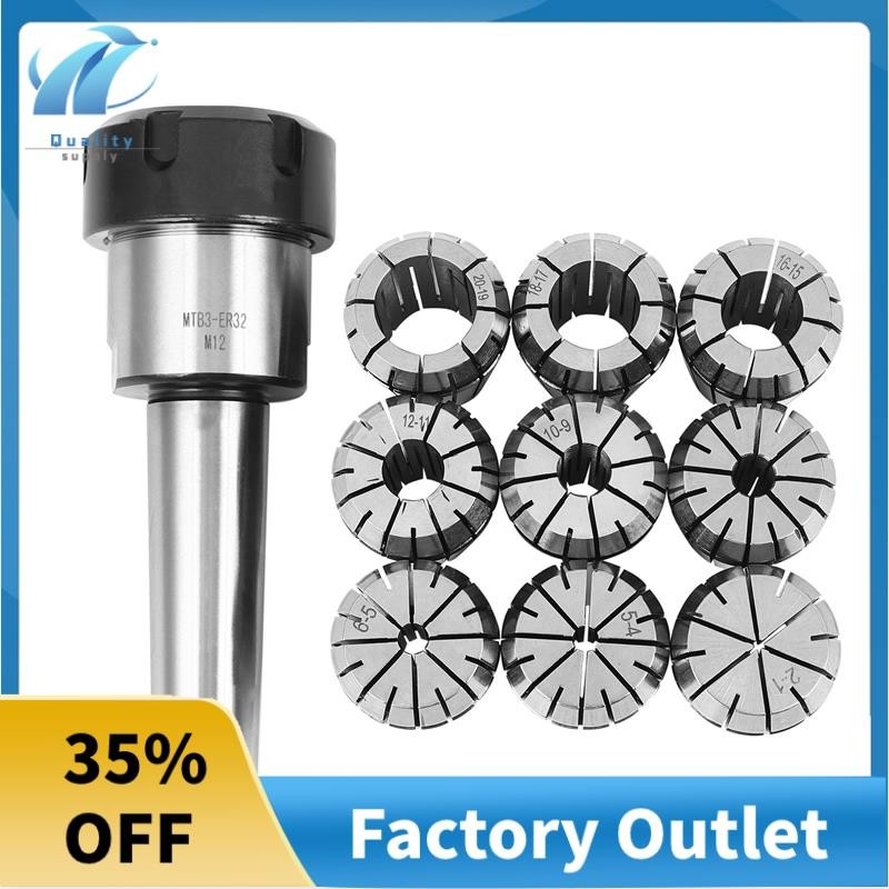 Superb 10 ชิ้น ER32 ฤดูใบไม้ผลิ Collets ชุด 2/4/6/8/10/12/16/18/20 มิลลิเมตร + MT3 M12 ER32 Collet C