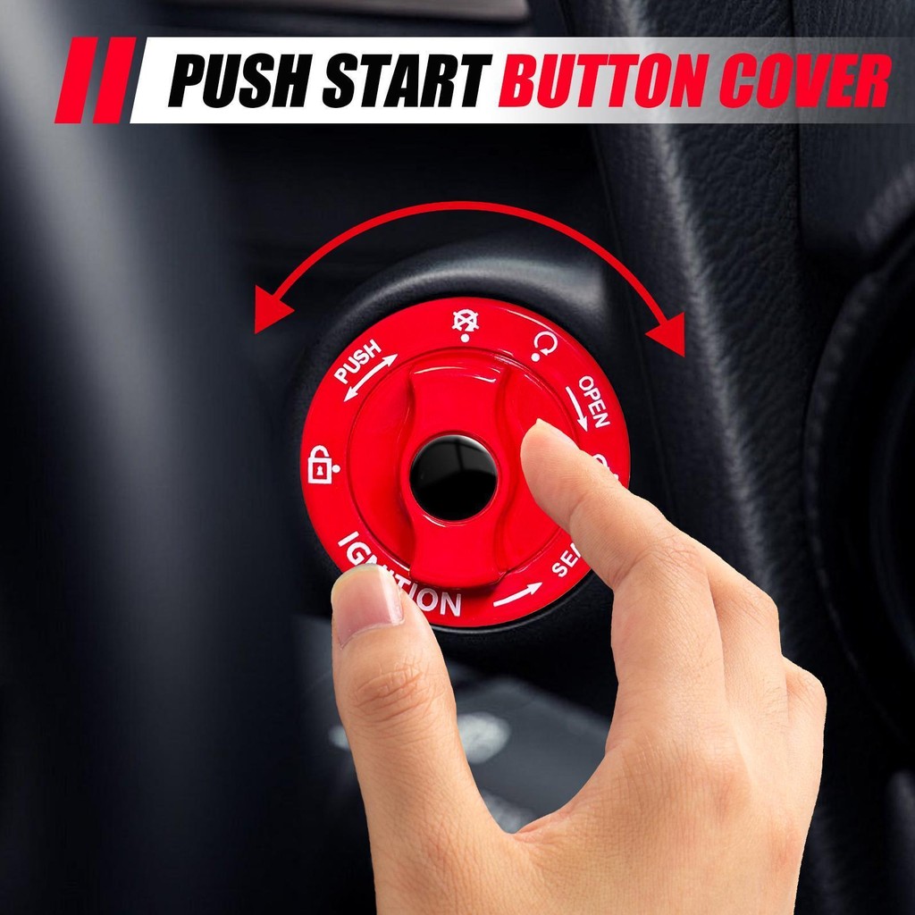 Push Start ปุ่มอุปกรณ์เสริมปุ่มหยุดฝาครอบ Protector เครื่องยนต์ปุ่ม Protector ฝาครอบ Anti-Scratch โลหะผสมสติกเกอร์ตกแต่งสําหรับรถยนต์ yikuikuiath