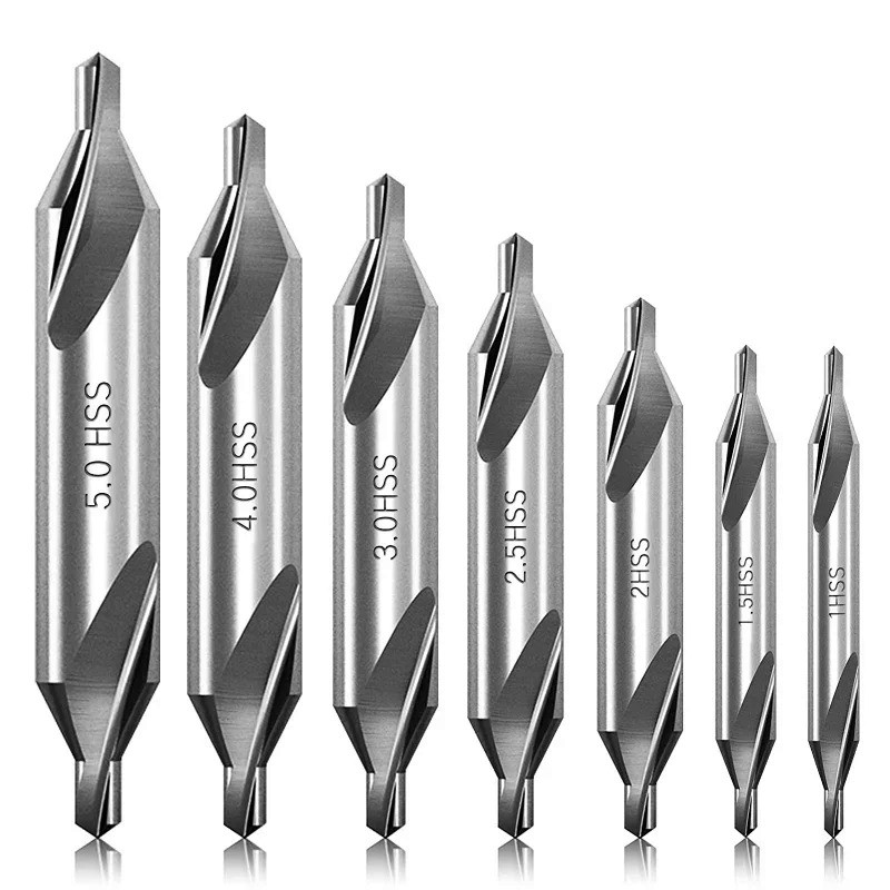 5/6/7Pcs Center Drill Bits Set 60-Degree Angle Center Drill Bits Kit Countersink Tools for Lathe Met