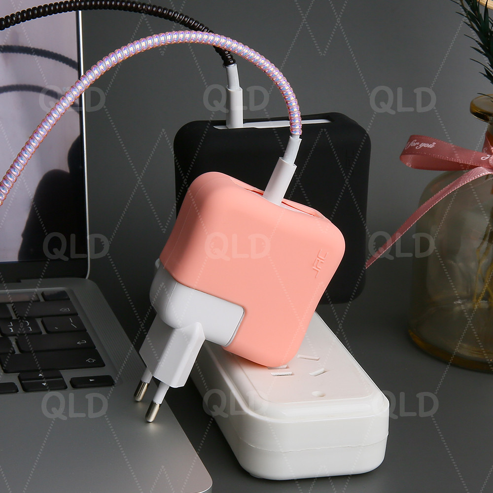 สาวสีชมพูใช้งานร่วมกับ Macbook 30 W/29W /35w Charger Protector 2M Cable Protector สําหรับ Macbook air 13 M3 รุ่น A2164 A1882 A2676 USB-C พอร์ต Charger Case air m2 m1 - รูปที่ 3