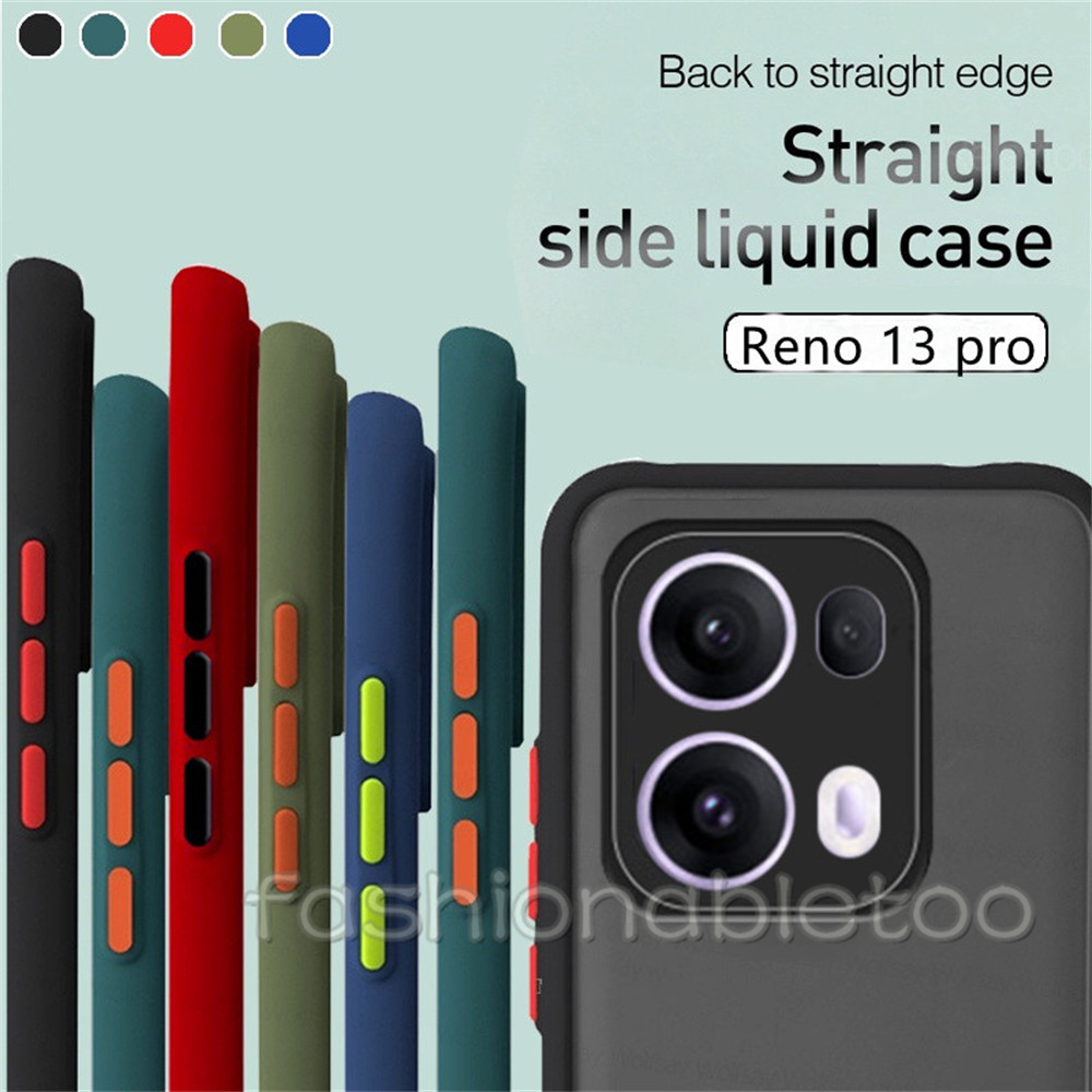 ปลอกสําหรับoppo Reno 13 pro F 13pro 13F 1 3 Reno13 pro Reno13pro Reno13 F Reno13F Matteผิวรู้สึกซิลิโคนนุ่มโปร่งใสFrostedเคสโทรศัพท์เลนส์กล้องกันกระแทกปกหลัง
