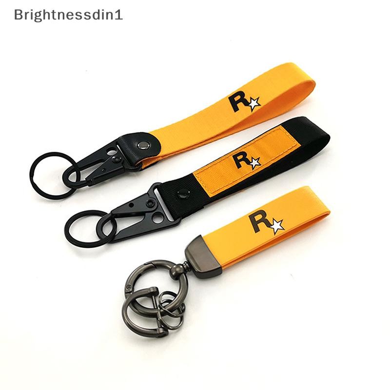 [Brightnessdin1] สีเหลือง Muti-Pendant Key Holder ทนทานสายคล้องไนลอนพวงกุญแจ Keyfob เกม GTA Auto 5 พวงกุญแจสําหรับแฟนๆ Key Ring Boutique