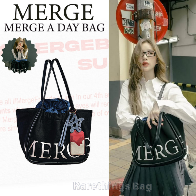 MERGE A DAY BAG Medium Merge กระเป๋า official ส่งต่อ กระเป๋าTote merge กระเป๋าโท