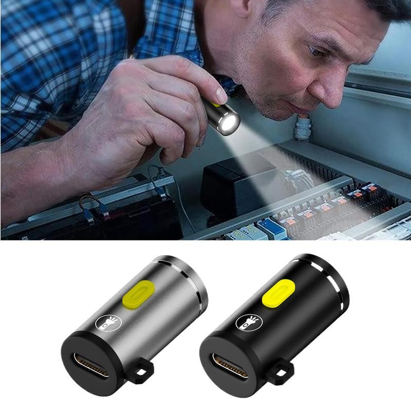 1/2PCS Type-C LED มัลติฟังก์ชั่นแสงที่แข็งแกร่งพ็อกเก็ตพวงกุญแจไฟฉายเดินป่ากลางแจ้ง Camping ไฟฉายขนาดเล็กไฟฉายขนาดเล็ก