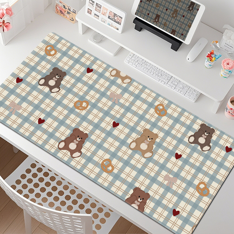 Bear Mouse Pad Girls High-Appearance ขนาดใหญ่ตําแหน่งการทํางานโต๊ะคอมพิวเตอร์ Pad ins แผ่นรองเมาส์หอพักนักเรียน