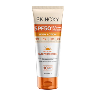 Skinoxy สกินอ๊อกซี่ โปร ซัน โพรเทคชั่น บอดี้ โลชั่น เอสพีเอฟ50+ พีเอ++++180 กรัม