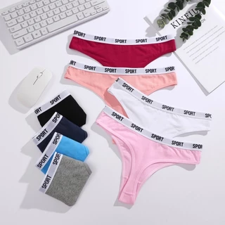 Allofme ผู้หญิงผ้าฝ้ายแท้ G-String เซ็กซี่ต่ําเอว Thongs นุ่มและระบายอากาศได้ Love ชุดชั้นใน
