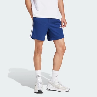 adidas ไลฟ์สไตล์ กางเกงขาสั้นผ้าซิงเกิลเจอร์ซีย์ Essentials 3-Stripes 7 นิ้ว ผู้ชาย สีน้ำเงิน JF3679