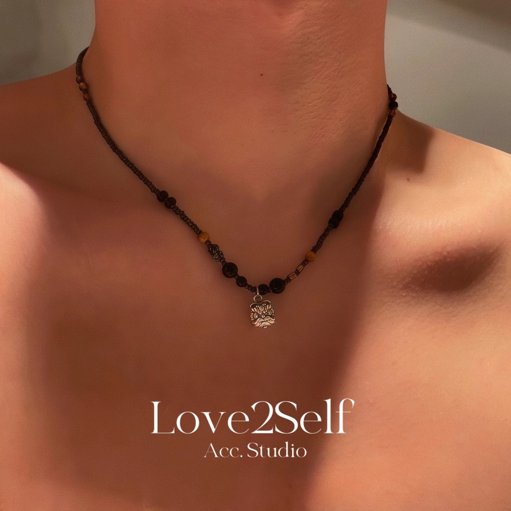 Love2Self X165 แฟชั่นชาติพันธุ์ลูกปัด Lion Lucky สร้อยคอโซ่สําหรับผู้ชายผู้หญิงลูกปัด Chocker