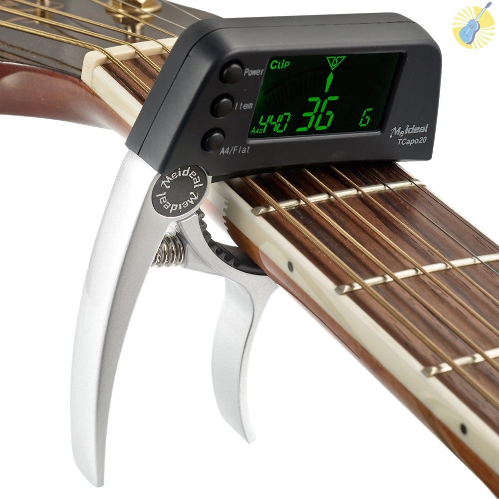 Meideal TCapo20 Key Capo Tuner วัสดุโลหะผสมสําหรับกีตาร์ไฟฟ้าอะคูสติกเบส Chromatic