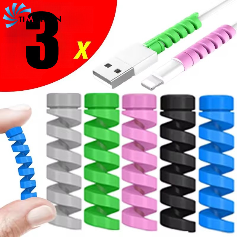 [AM3C]1/3PCSAnti-Break Charger Cable Protector - การออกแบบเกลียวพร้อมล็อคสกรูที่ปลอดภัย, 5g น้ําหนัก