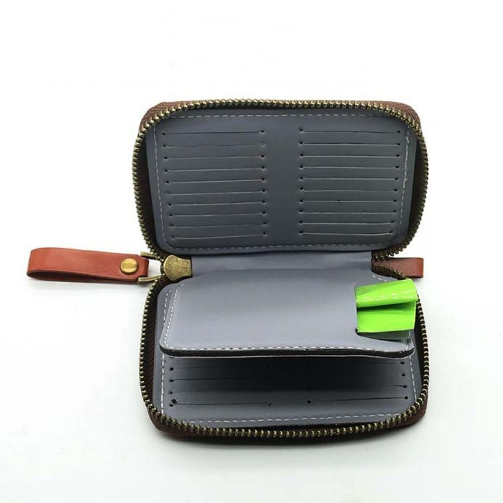 DAPPERGENT Jig Spinner Bag, Lure Storage Case, Outdoor Sports Zipper PU Leather Fishing Bag อุปกรณ์ตกปลา - รูปที่ 2