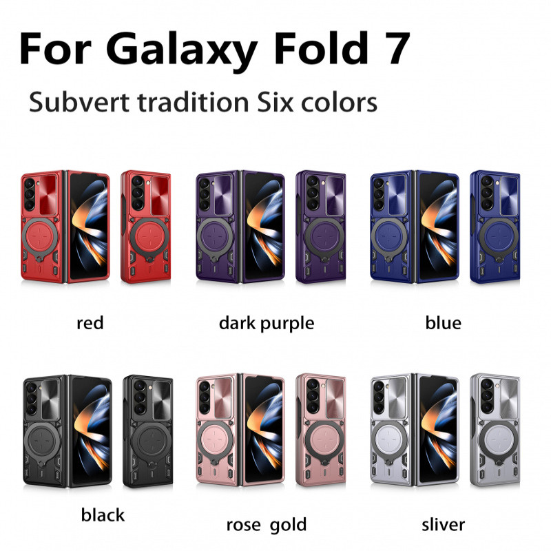 ชุดเกราะกันกระแทกสำหรับรถยนต์ วงแหวนแม่เหล็กสำหรับยึด ป้องกันหน้าต่าง เคสป้องกันเลนส์สำหรับ Samsung Z Fold 7 6 5 4 ป้องกันการตกหล่นแบบทหาร ปกหลังแข็ง - รูปที่ 4