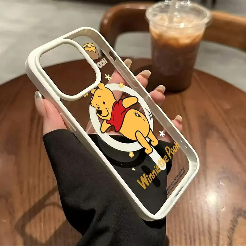 เคสโทรศัพท์หมีน้ำผึ้งสีเหลือง ใช้ได้กับ iPhone 12 13 Pro Max 14 Plus 11 Pro Max 13 Pro 14 Pro Max 15 16 Pro Max 15 Pro Max 16 Pro 12 Pro เคสอะคริลิคแม่เหล็กกันกระแทกทนทานต่อการสึกหรอ ราคา ถูกที่สุด ดีลบีเคเค แกลเลอรีภาพที่ 4
