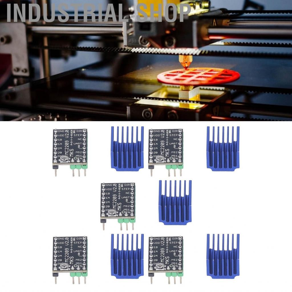 Industrial Shop Stepper Motor Driver Board 256 Microstep Subdivision Ultra Silent UART Heat Sink Kit