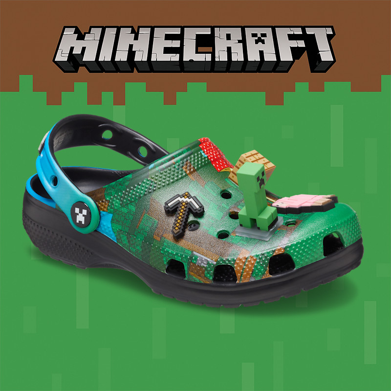 Minecraft Block Clog รองเท้าแตะชายหาด forr Kids & Adults รองเท้าแตะกันลื่นน้ําหนักเบาพร้อมเครื่องราง#210829