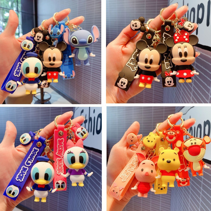 พวงกุญแจมิกกี้มินนี่การ์ตูนสร้างสรรค์ยังคงสันรถจี้ตุ๊กตาเครื่องของขวัญเล็กๆเมาส์คู่