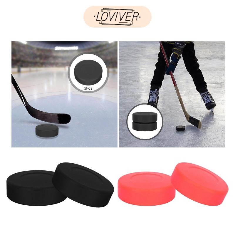 2 ชิ้น Ice Hockey Puck Hockey Ball อุปกรณ์ฮ็อกกี้น้ําแข็งอเนกประสงค์สําหรับมืออาชีพนักกีฬาผู้ใหญ่เริ่มต้นเด็ก