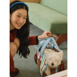 Tagi. Daily Stripe Pet Car Travel Bag กระเป๋าเดินทางในรถยนต์สําหรับสัตว์เลี้ยงลายทางทุกวัน