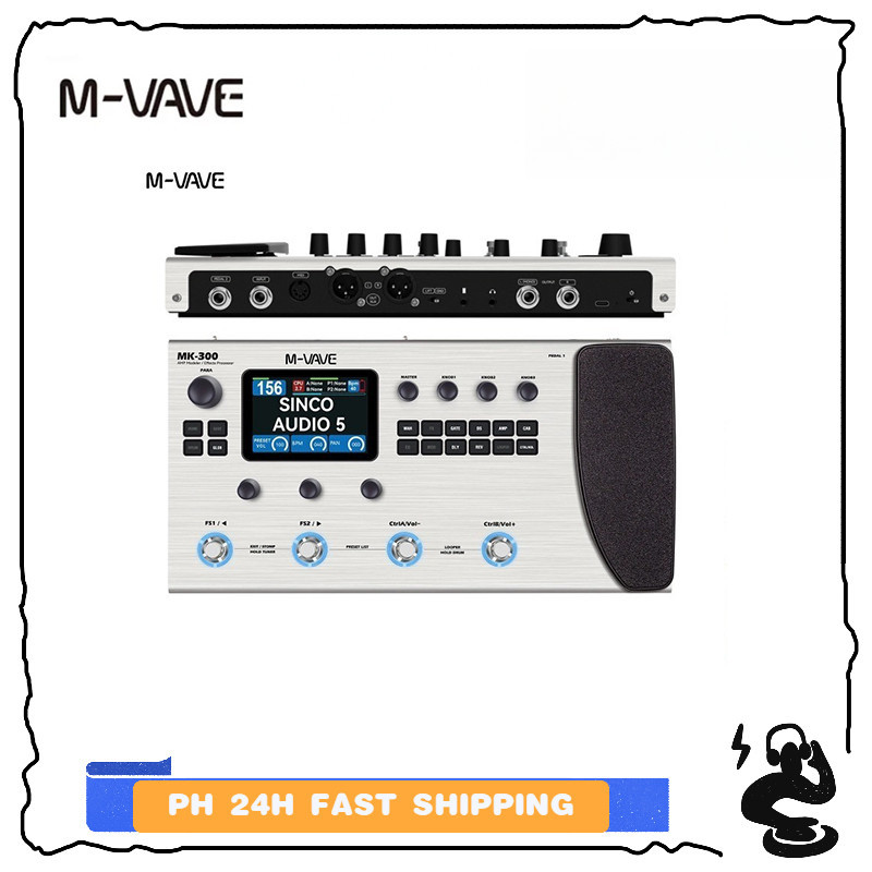 M-Vave MK-300 Guitar/Bass Multi-Effect Pedal Processor360+ เอฟเฟกต์ระดับสตูดิโอ, Bluetooth & IR รองรับการตั้งค่าการตั้งค่าล่วงหน้าและลิงค์แอปมือถือ