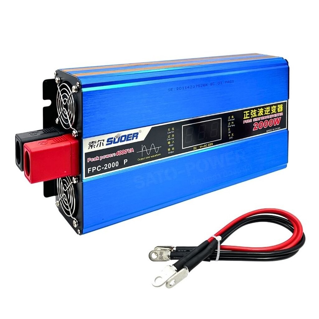 SUOER อินเวอร์เตอร์ FPC-2000AP 12V | FPC-2000BP 24V | มีจอ 2000W Inverter Pure Sine Wave