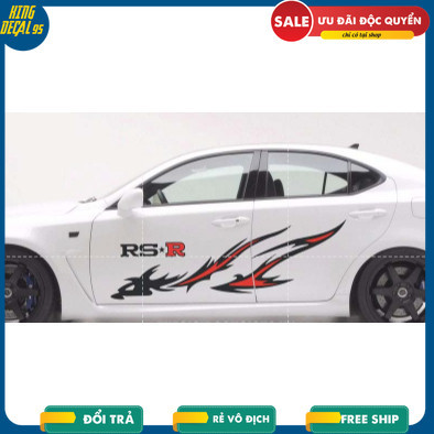 ชุดสติ๊กเกอร์ข้าง RS*R 40x1m7 สําหรับรถยนต์ รถยนต์ รถกระบะ.สล สติ๊กเกอร์ 2 ทั้งสองด้าน