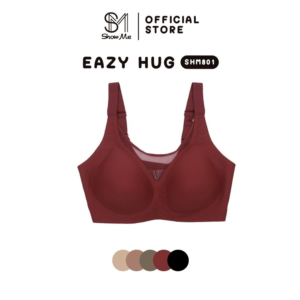 Show me เสื้อชั้นใน ไร้โครง ไร้ขอบ มีตะขอหลัง รุ่น  EAZY HUG รหัส SHM801 โอบกระชับ ใส่ง่าย สบายตัว-ส