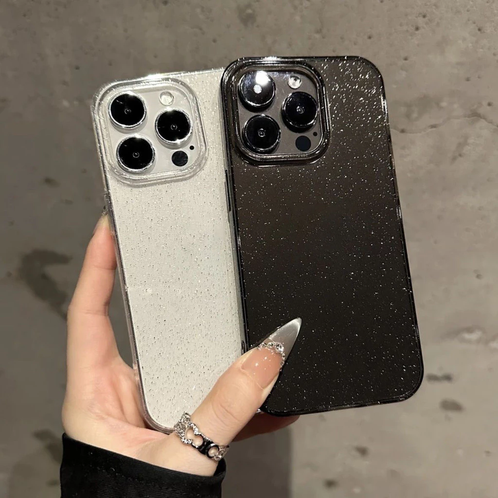 🔥🔥ผงเพชรแผ่นโปร่งใส เทรนด์แฟชั่น เงางาม for iPhone 17 16 11 12 13 15 14 15promax XR 12 13pro เคสเกาหลี 7P 8P XSMAX 11pro