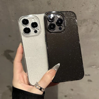 🔥🔥ผงเพชรแผ่นโปร่งใส เทรนด์แฟชั่น เงางาม for iPhone 17 16 11 12 13 15 14 15promax XR 12 13pro เคสเกาหลี 7P 8P XSMAX 11pro