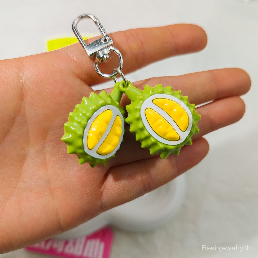 K53จำลองทุเรียนหัวเข็มขัดพวงกุญแจจี้ผลไม้สร้างสรรค์ชุดอาหารเครื่องประดับกระเป๋าของขวัญเล็กๆสำหรับคู่รัก