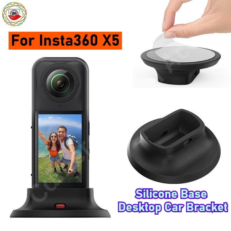 สําหรับ Insta360 X5 ฐานคงที่ซิลิโคนเดสก์ท็อปรถ Mount Anti-shock กล้องสําหรับ Insta360 X5