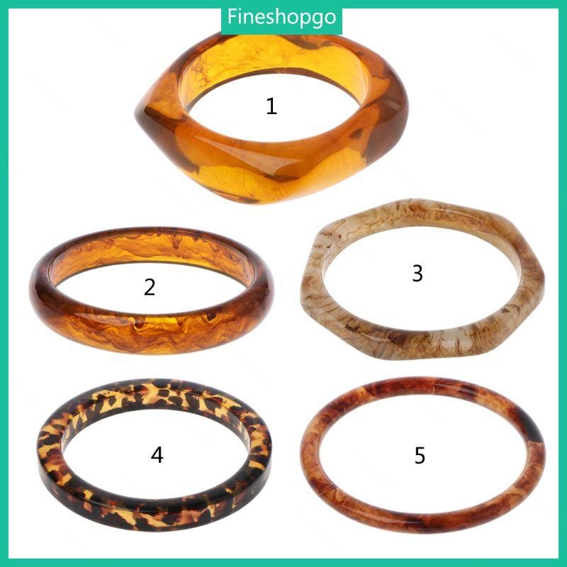 Tortoiseshell Acrylic Bracelet Resin Brown Leopard Mottled Bangle Women Jewelry