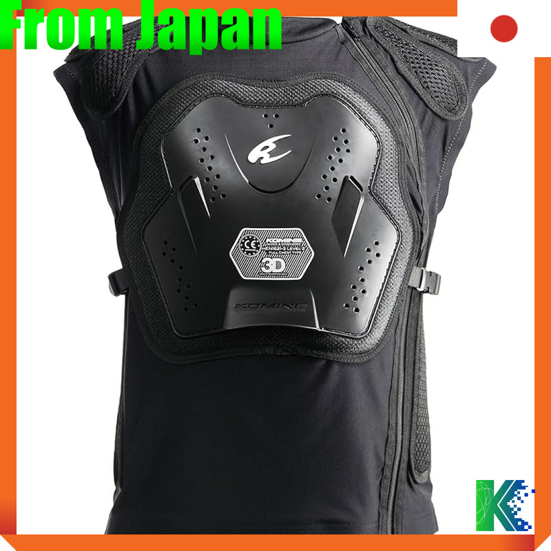 KOMINE Motorcycle CE Level 2 Body Armor Vest - Black (Multiple Sizes Available)