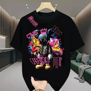 เสื้อยืดเท่ๆ เสื้อยืดคอกลม-แขนสั้น สกรีนลายสตรีทแฟชั่นสุดฮิต เสื้อยืดสรีทแฟชั่นเมกาเท่ๆ โอเวอร์ไซส์คนอ้วน เนื้อผ่านุ่ม
