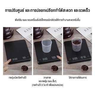 LENODI เครื่องชั่งกาแฟ ตาชั่งกาแฟ 3kg/0.1g มีฟังชั่นชดเชยน้ำหนัก LED เครื่องชั่งดิจิตอล ตาชั่งดิจิตอล เหมาะสำหร