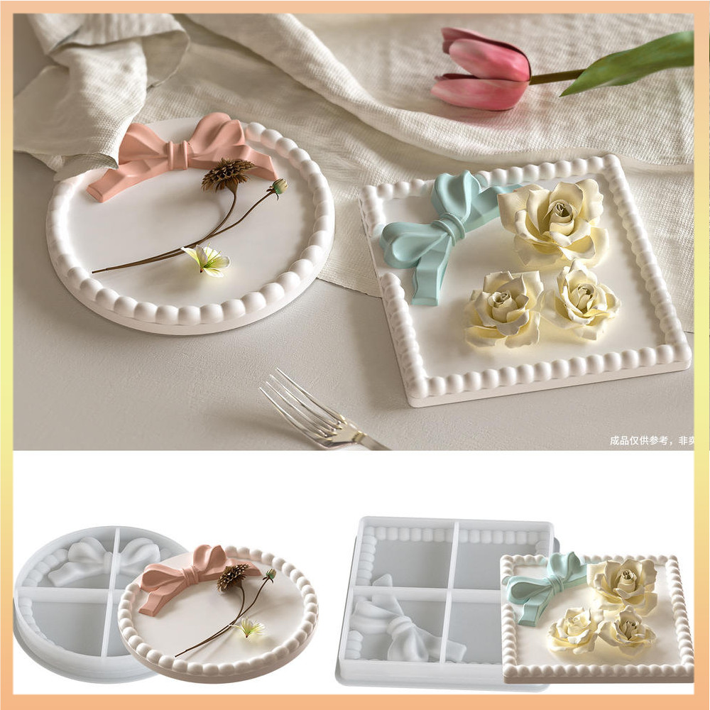 Insลมแม่พิมพ์ซิลิโคนBubble Plasterจานรอบสแควร์Bubbleลูกปัดสําหรับตกแต่งบ้านบนโต๊ะอาหารDIYหัตถกรรม