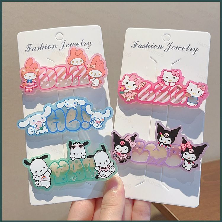 Miss Sanrio Kuromi Pochacco Cinnamon mymelody HelloKitty การ์ตูนน่ารักสาว Hairpin กิ๊บติดผมแฟชั่นเครื่องประดับหวาน