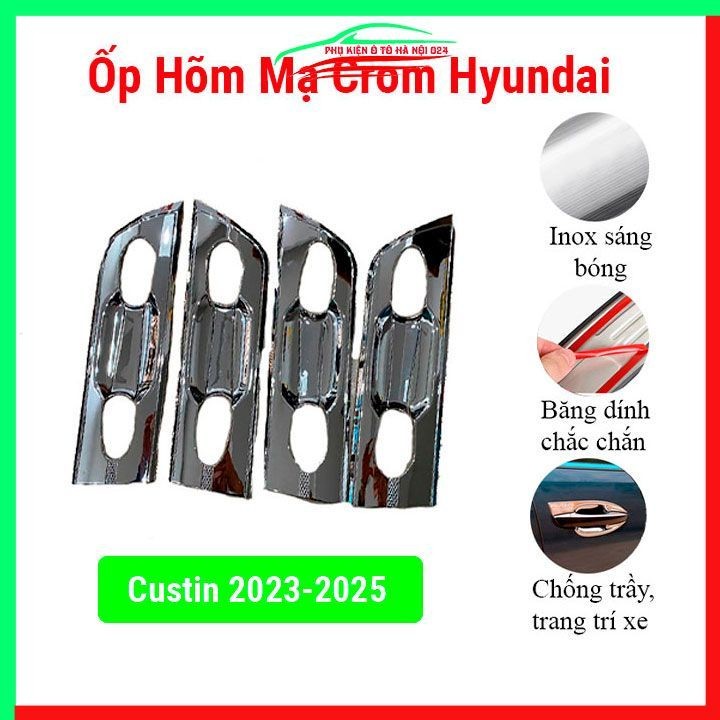 Hyundai Custin 2023-2025 ฝาครอบช่องชุบโครเมียม