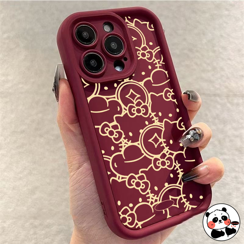 Luxury Gold Hello Kitty Ladder Casing สําหรับ Xiaomi 15 Pro 14 14T 13 13T 12 12T Mi 11 9 9T Pro Lite